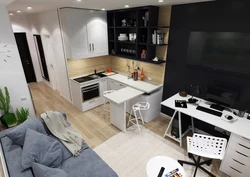 Studio kitchen design 27 sq m