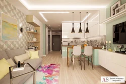 Studio mətbəx dizaynı 27 kv m