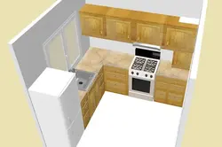 Дызайн кухні з кутняй мыйкай і газавай калонкай