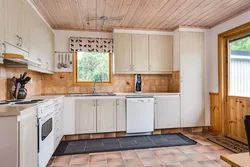 Lining ceiling in the kitchen design