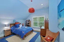 Blue ceiling bedroom photo