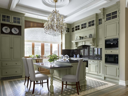 English Kitchen Living Room Interior