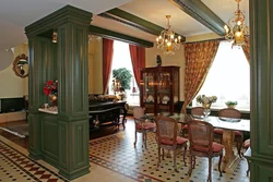 English Kitchen Living Room Interior