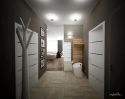 Gray beige hallway design