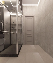 Gray beige hallway design