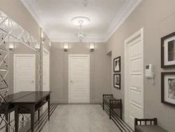 Gray beige hallway design