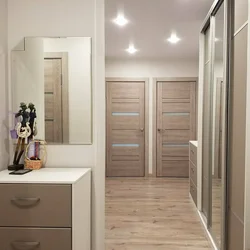 Gray beige hallway design