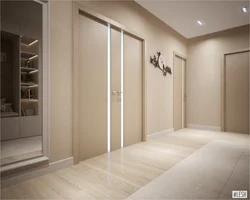 Gray beige hallway design