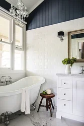 Bathroom design tiles to the middle