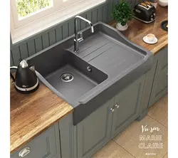 Lavabo foto dizaynı ilə mətbəx tezgahları