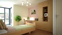 Bedroom interiors with beech