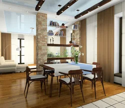 Kitchen with beam on the wall photo