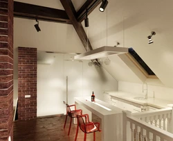 Kitchen with beam on the wall photo