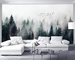 Foggy Forest In The Bedroom Interior