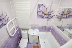 Photo of bathroom and toilet with flowers
