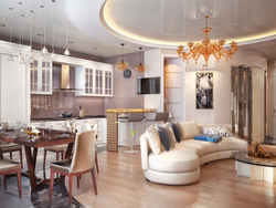Interior Of A Round Kitchen Living Room