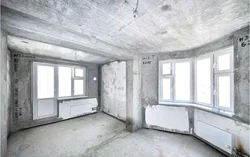 Пәтерді жөндеу жаңа ғимарат фотосында өрескел әрлеу