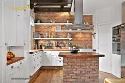 Brick kitchen in the house photo