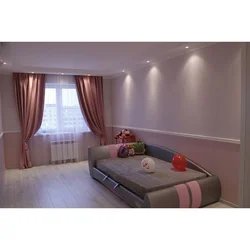 Photo of suspended ceilings in the bedroom with cornice