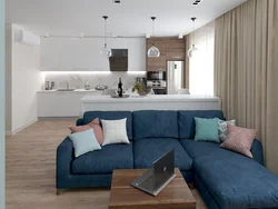Kitchen living room design photo 36 sq m