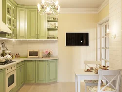 Pistachio Color In The Interior Of The Living Room And Kitchen