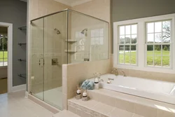 Shower And Bathtub In The Bathroom Photo