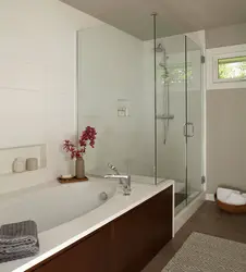 Shower And Bathtub In The Bathroom Photo
