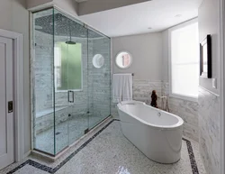 Shower And Bathtub In The Bathroom Photo