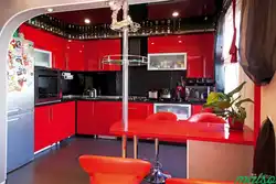 Glossy kitchens with bar counters photo