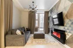 Apartment design in Khrushchev with a fireplace