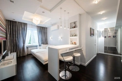 Design of a one-room apartment with loggia 40