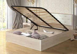 Photo of a bed in the bedroom with a lifting mechanism