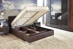 Photo of a bed in the bedroom with a lifting mechanism