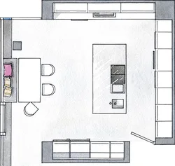 Kitchen interior from above