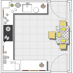 Kitchen interior from above