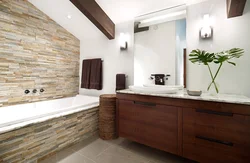 Bathroom interior with stone