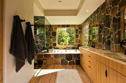 Bathroom interior with stone