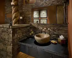 Bathroom interior with stone