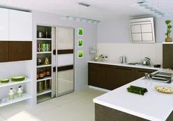 Photo of kitchen in apartment cabinets