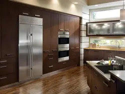 Photo of kitchen in apartment cabinets