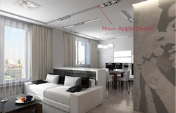 Minimalist uslubda studiya oshxonasi dizayni