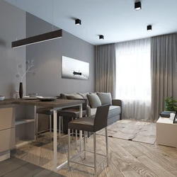 Minimalist uslubda studiya oshxonasi dizayni