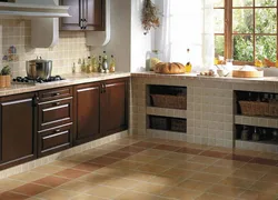 Kitchen design tiles for floor and backsplash
