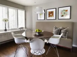 Small kitchen design with sofa and table