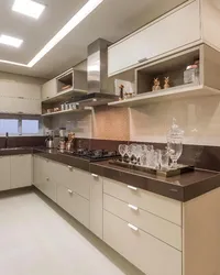 Kitchen design beige with coffee