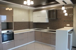 Kitchen design beige with coffee