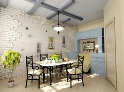 Loft floor in the kitchen interior