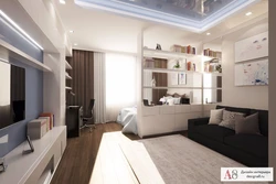 Bedroom design living room 20 sq m with balcony
