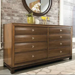 Chest of drawers for clothes in the bedroom photo