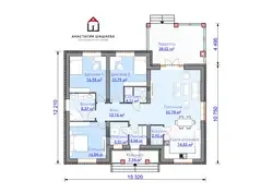 House design 100 sq m one-story with 3 bedrooms photo